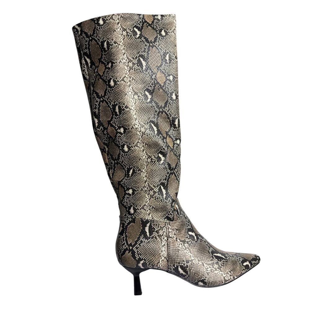 Madden Girl Snake Print Dicee Kitten Heel Knee High Boots Size 6.5 Wide Calf New